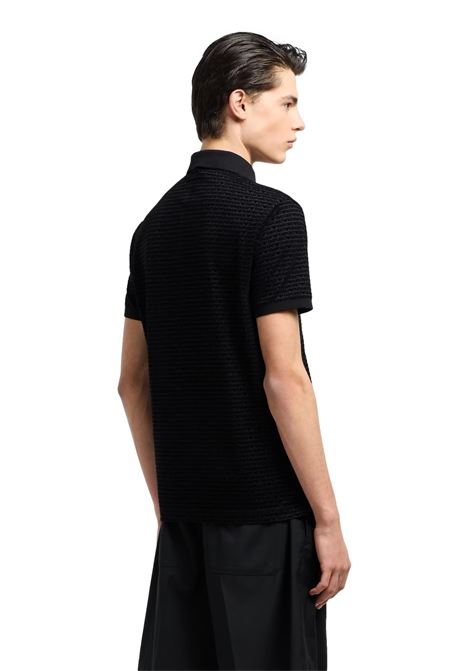 POLO IN JERSEY MISTO LYOCELL CON LETTERING FLOCK ALL OVER ASV EMPORIO ARMANI | Polo | EM001283 AF10017FC159